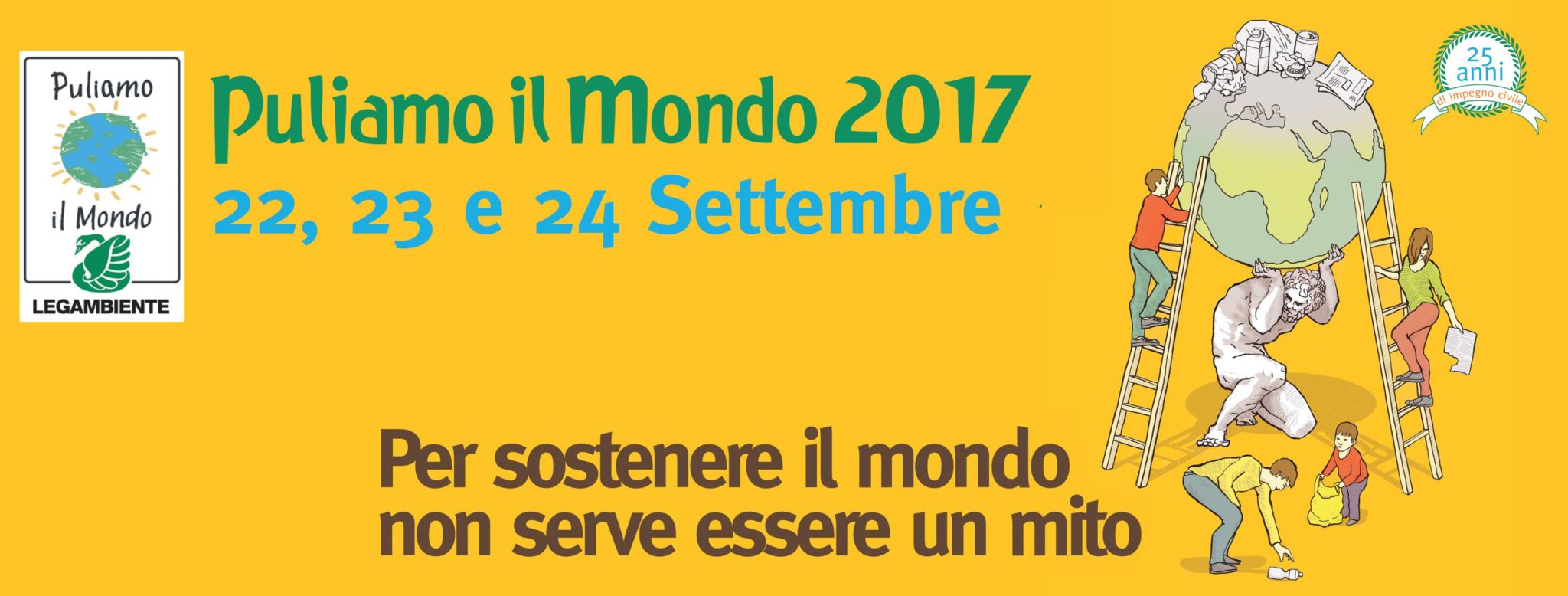 Legambiente festeggia i 25 anni di Puliamo il Mondo con migliaia di volontari all’opera Legambiente festeggia i 25 anni di Puliamo il Mondo con migliaia di volontari all’opera